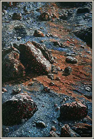 Marek Chomczyk, Carte postale de Mars, Peinture acrylique - toile, 98 x 150