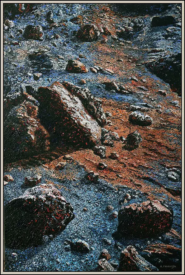 Marek Chomczyk, Carte postale de Mars, Peinture acrylique - toile, 98 x 150