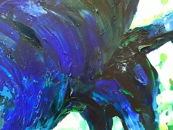 Katarzyna Kozłowska - "Pod drzewem" 100x100cm