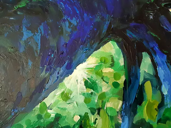 Katarzyna Kozłowska - "Pod drzewem" 100x100cm