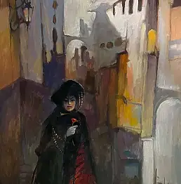 Józef Łącki, Под прикрытием... 2014, Масляная картина - холст, 65 x 81