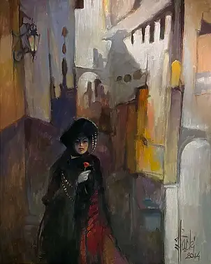 Józef Łącki, Sous couverture... 2014, Peinture à l'huile - toile, 65 x 81