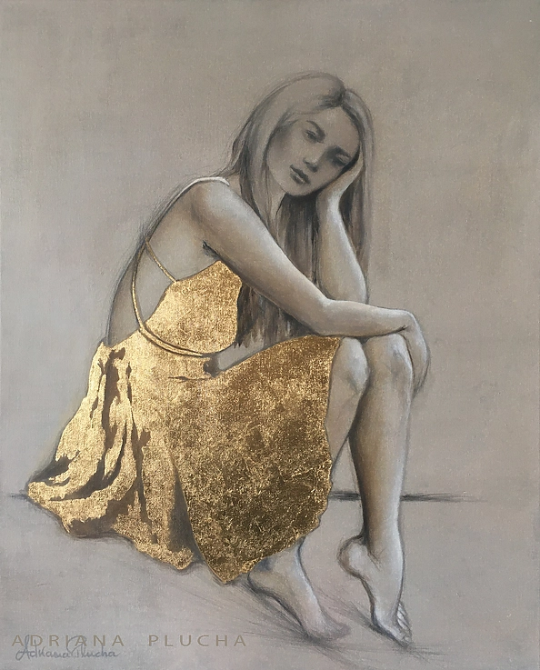 Adriana Plucha - Under the open sky - pure gold leaf of 23 ct.