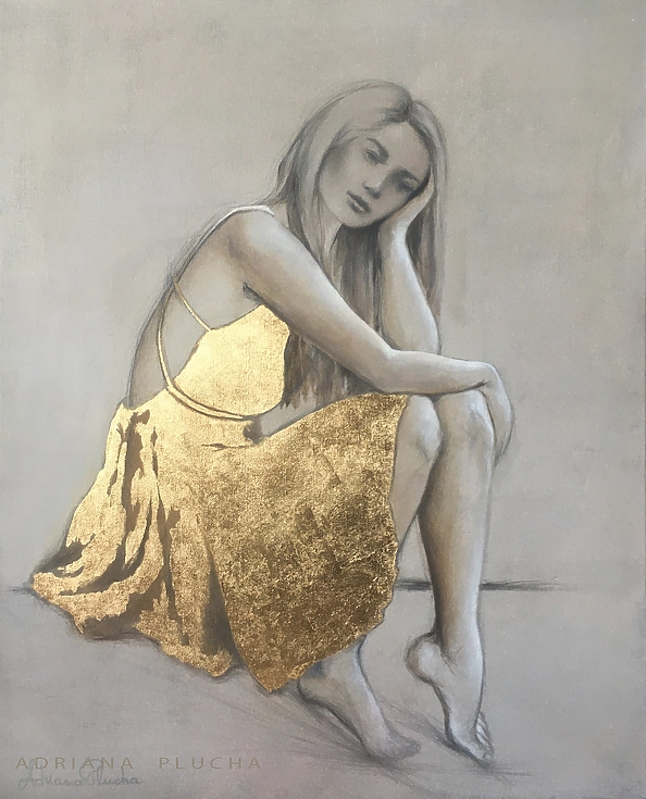 Adriana Plucha - Under the open sky - pure gold leaf of 23 ct.
