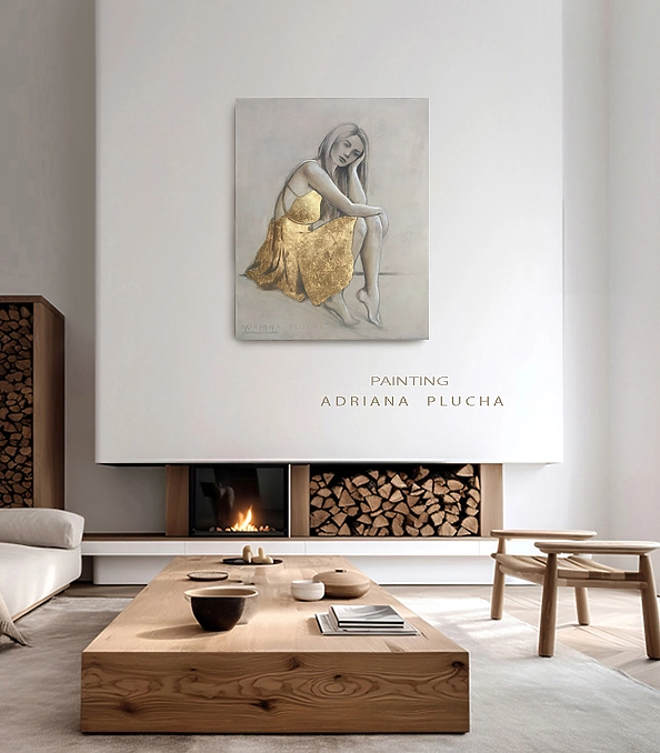 Adriana Plucha - Under the open sky - pure gold leaf of 23 ct.