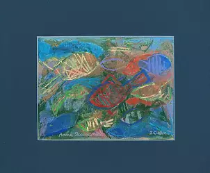 Anna Skowronek - Underwater, hand-painted painting, original, unique