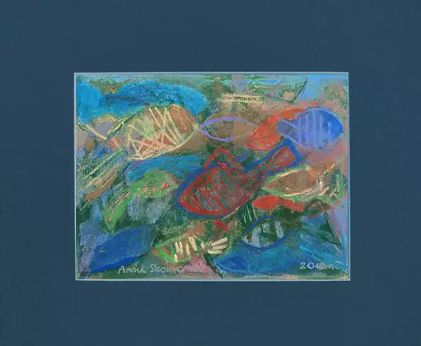 Anna Skowronek - Underwater, hand-painted painting, original, unique