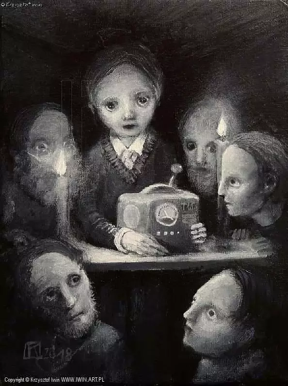 Krzysztof Iwin - The traveler in time shows the vehicle