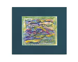 Anna Skowronek - Underwater world-watercolor, hand-painted painting, original, unique