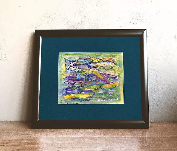 Anna Skowronek - Underwater world-watercolor, hand-painted painting, original, unique