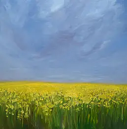 Renata Łempicka, campo di colza, Quadro a olio - tela, 80 x 60
