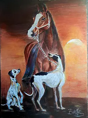 Barbara Kluczek, Polemika dusz  2, Pastel - papier, 50 x 70