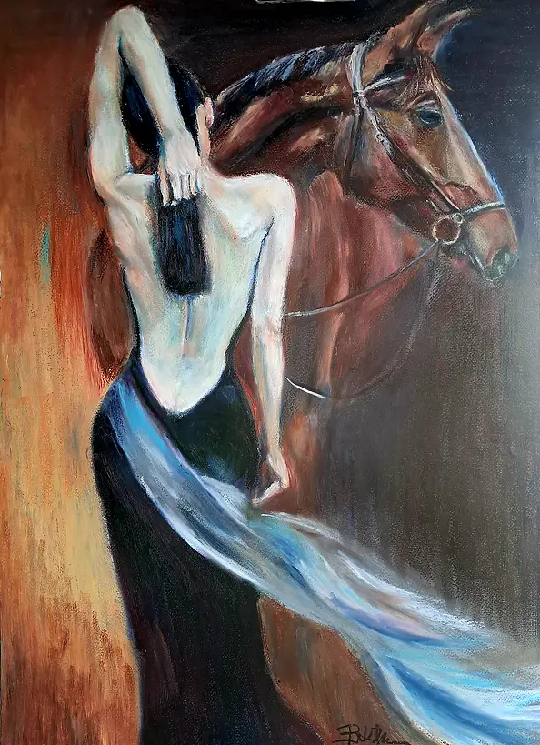 Barbara Kluczek, Polemika dusz, Pastel - papier, 50 x 70
