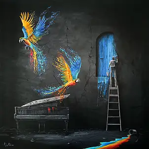 Martyna Mączka, Paint my world, Acrylic painting - canvas, 100 x 100