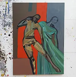 Mariola Paulina Żylińska Jestadt, Orange sorglos, Ölbild - Leinwand, 50 x 70