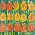 Edward Dwurnik - Tulipes orange - PEINTURE À L'HUILE