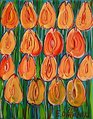 Edward Dwurnik - Pomarańczowe Tulipany