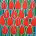 Edward Dwurnik - Pomarańczowe tulipany, rok 2016 - OBRAZ OLEJNY
