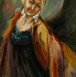 Elżbieta Graboś - orange scarf