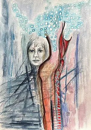 Anna Lupa Suchy, Pomiędzy II, Akwarele - papier, 20 x 29