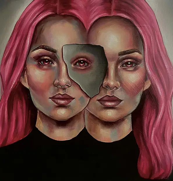 Agnieszkowa ., Between, Glaze, Oil painting - canvas, 50 x 50