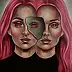 Agnieszkowa ., Between, Glaze, Oil painting - canvas, 50 x 50