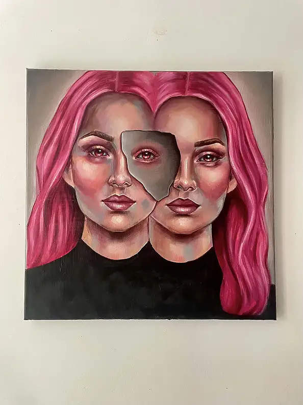 Agnieszkowa ., Between, Glaze, Oil painting - canvas, 50 x 50