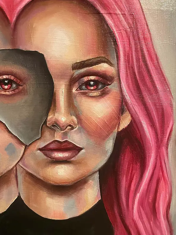 Agnieszkowa ., Between, Glaze, Oil painting - canvas, 50 x 50