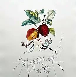 Salvador Dali - Pomme dragon (Dragon Apple), rok 1969, litografia