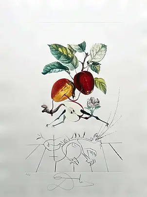Salvador Dali - Pomme dragon (Dragon Apple), rok 1969, litografia