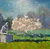 Marcin Stępniowski, Monument in the park. Spring., Oil painting - board, 100 x 70