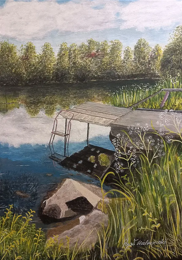 Paweł Modrzejewski - A bridge over the quiet waters of the Radunia River