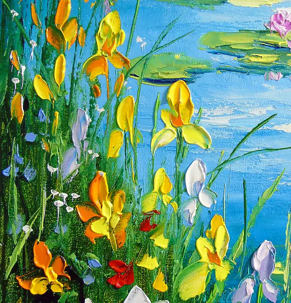 Olha Darchuk - Pond by the Blooming Bank