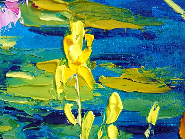 Olha Darchuk - Pond by the Blooming Bank