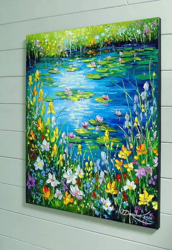 Olha Darchuk - Pond by the Blooming Bank