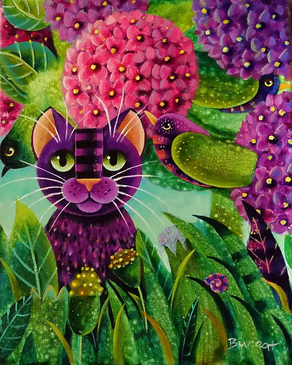Wiesława Burnat, Blütezeit, Acrylgemälde - Leinwand, 30 x 24