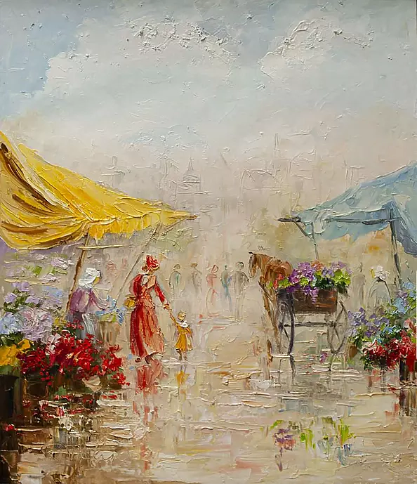 Ryszard Tyszkiewicz - Morning at the market