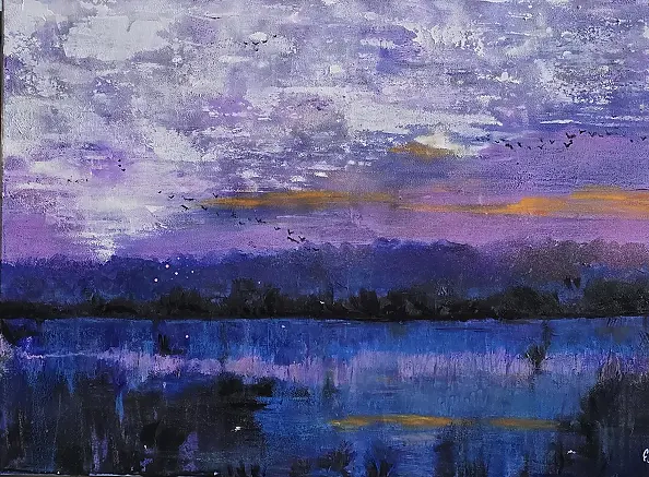 Ewa Mościszko - Poranek,  obraz akrylowy na płótnie 70x50x1cm 