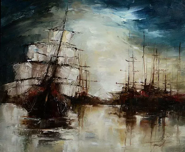 Elżbieta Brożek - Morning in the port