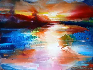 Włodzimierz Draczyński, Morgen, Ölbild - Leinwand, 80 x 60