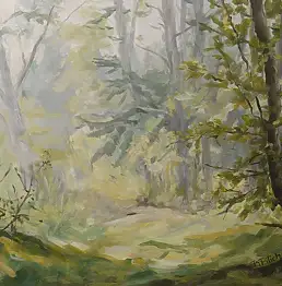 Bronisław Pilich, Утренний туман, Акрилова картина - холст, 60 x 50