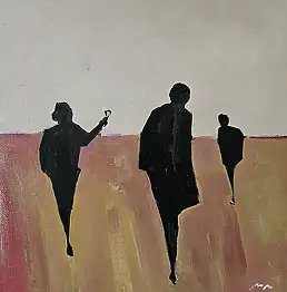 Mariusz Makuła, Parliamone, Quadro a olio - tela, 25 x 25