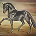 ART DOROTHEAH - Portrait oldenburg stallion FURSTENBALL - Horse painting