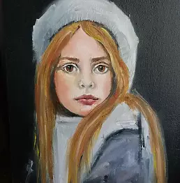 Małgorzata Gazduła - Portret  Dziewczynka w czapce