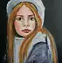 Małgorzata Gazduła - Portrait of a girl in a cap