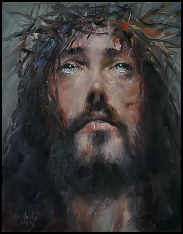 Damian Gierlach - Portret JEZUS CHRYSTUS olejny DGierlach