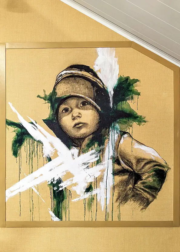 Adrianna Pomykacz, Portrait of a girl in green, Watercolors, Impasto, Charcoal - inne, 150 x 160