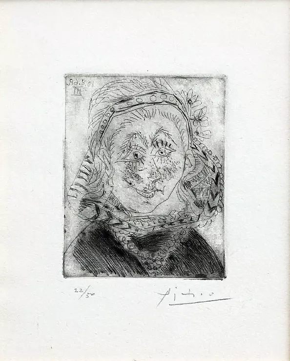 Pablo Picasso - Portrait of a Dutch burgher woman - SIGNED WALLET