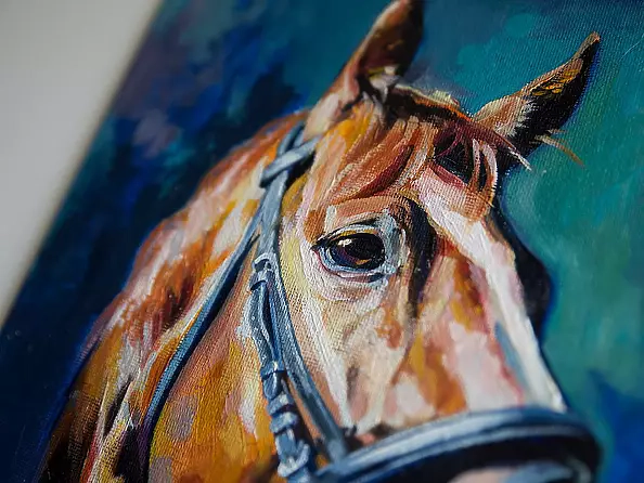 Anna Ewa Jarosz - Portrait of chestnut horse