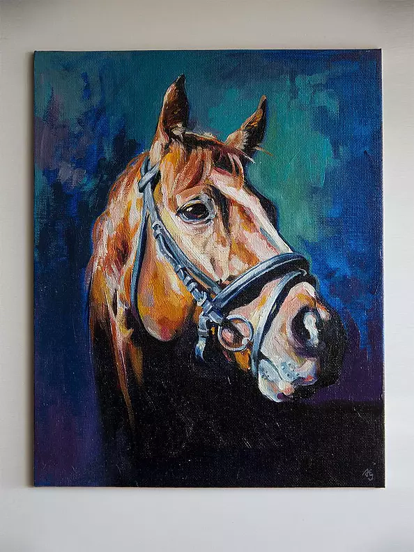 Anna Ewa Jarosz - Portrait of chestnut horse